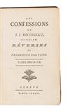 Appraisal: ROUSSEAU JEAN-JACQUES Les Confessions of of pages with half-titles in