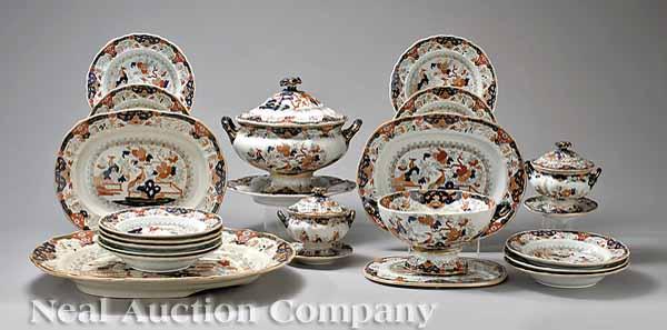 Appraisal: An Antique English Ironstone Japan Pattern Dinner Service most pieces