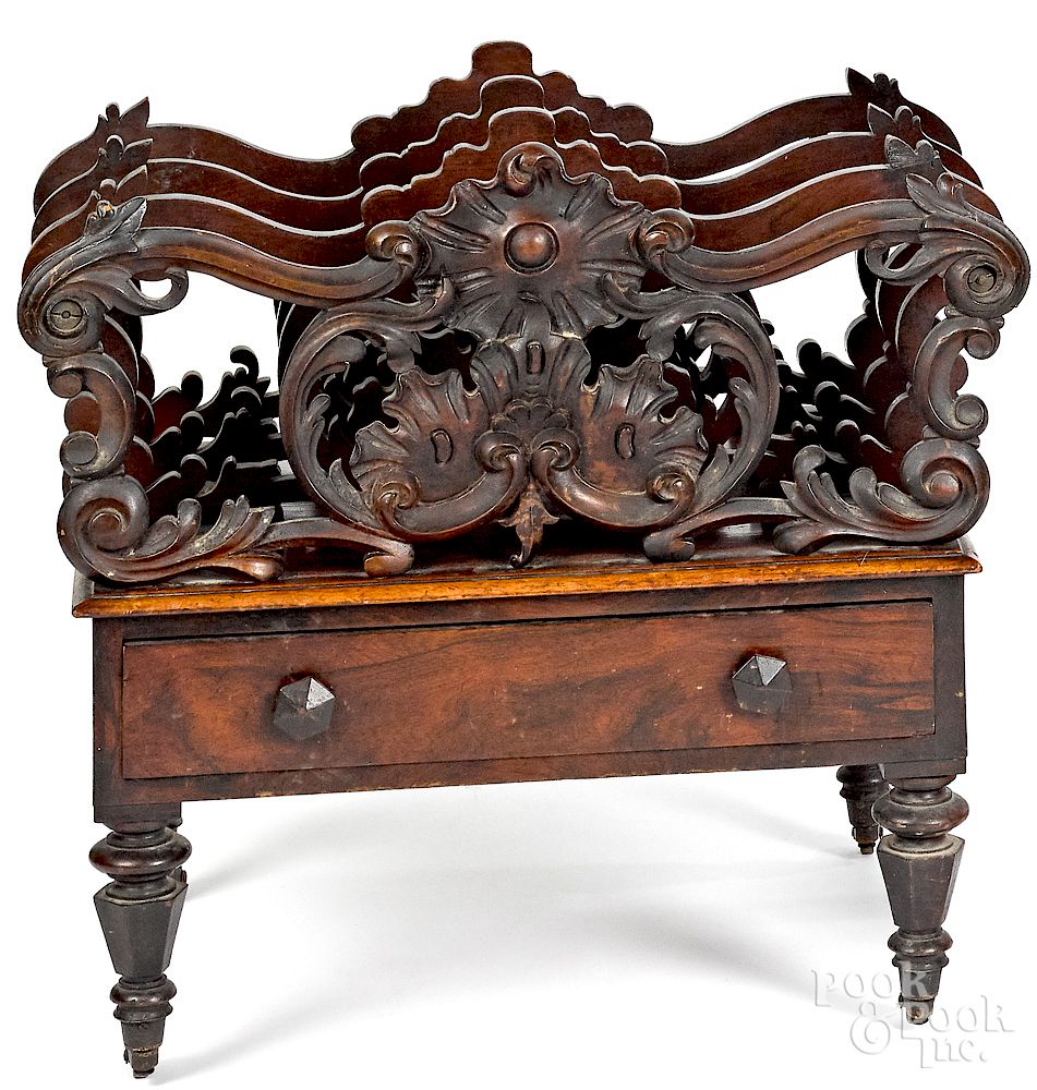 Appraisal: Victorian rosewood Canterbury Exclusive on Bidsquare Victorian rosewood Canterbury ca