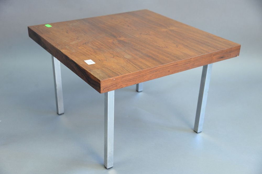 Appraisal: Thayer Coggin rosewood table with chrome legs ht top x