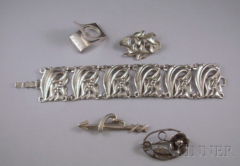 Appraisal: Group of Sterling Silver Jewelry including pins by Paloma Picasso