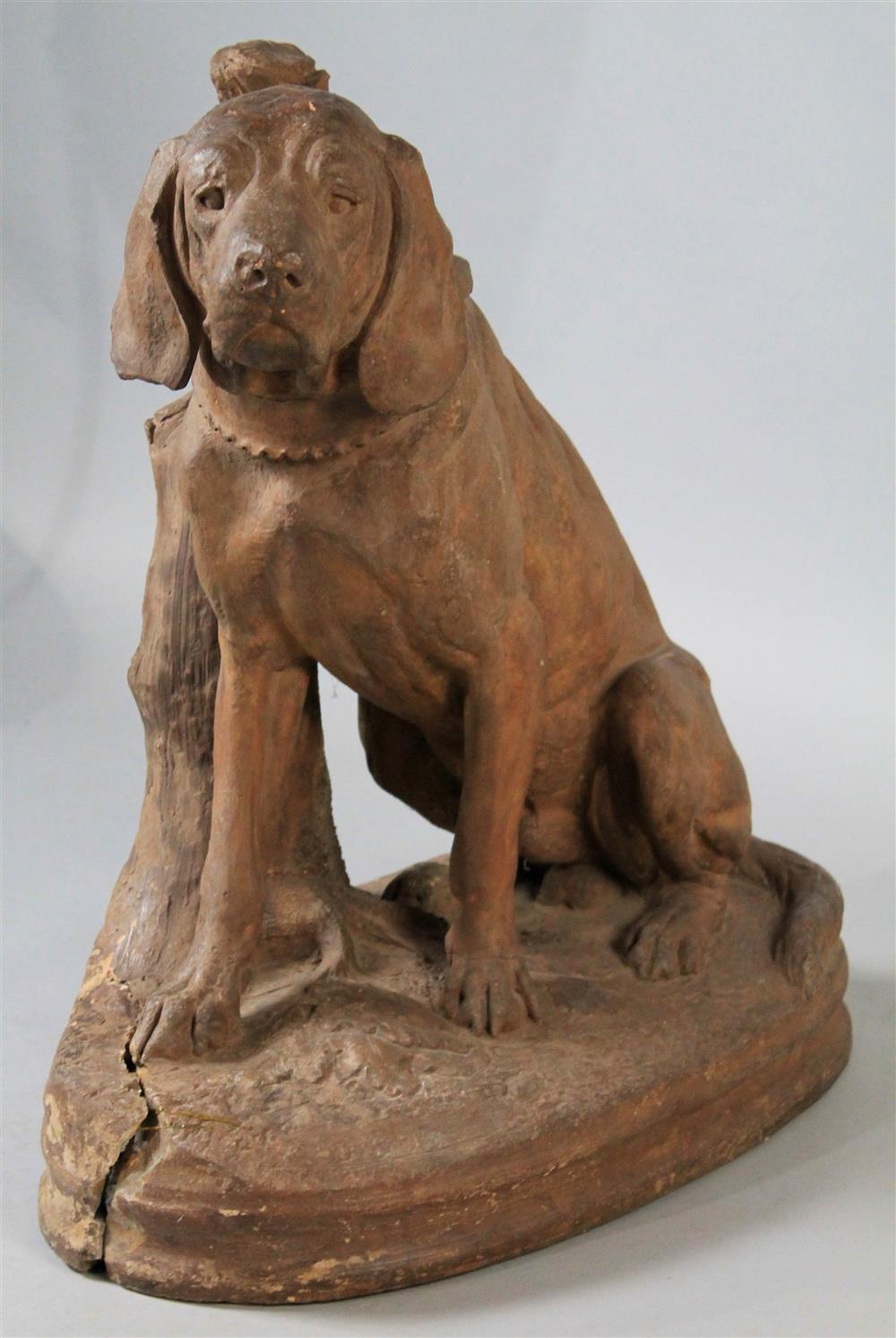 Appraisal: VICTOR CHEMIN - LARGE FIGURE OF A HOUND Terracotta h