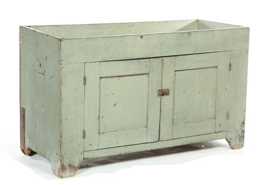 Appraisal: DRY SINK American mid th century poplar Paneled doors cutout