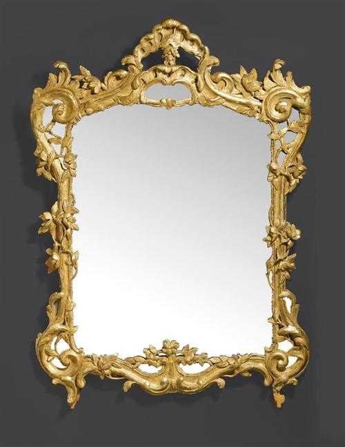 Appraisal: PIERCED AND CARVED GILTWOOD MIRROR Louis XV France th century