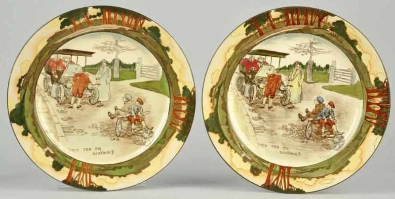 Appraisal: Lot of Royal Doulton Automobile Series Plates Both depicting early