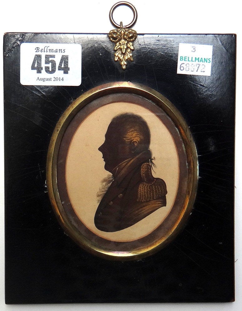 Appraisal: George Atkinson th th century Silhouette of an officer with