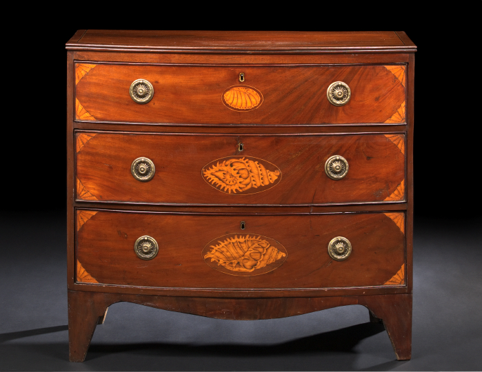 Appraisal: George III Mahogany Bowfront Chest first quarter th century the