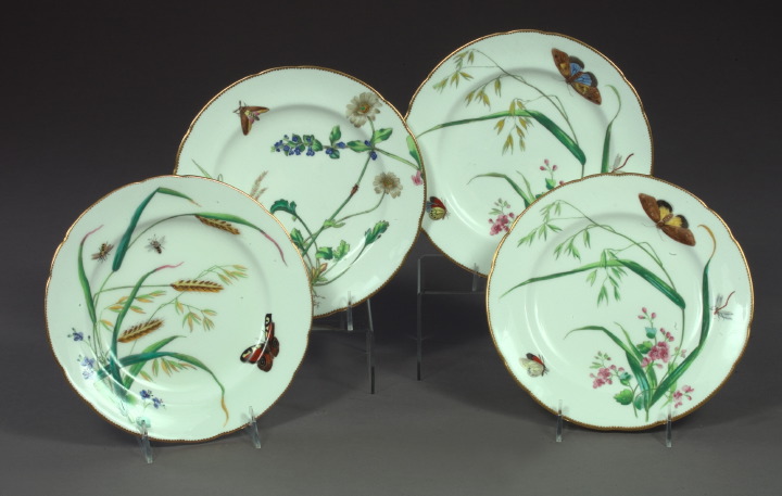 Appraisal: Fine Set of Four Minton's Porcelain Dessert Plates in polychromed