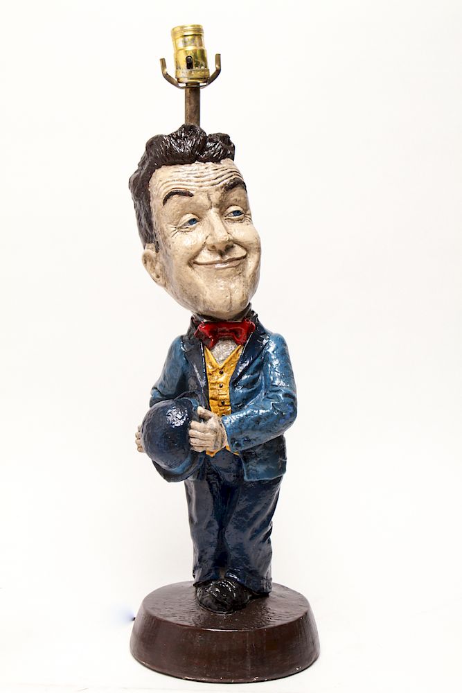 Appraisal: Stan Laurel Figural Composite Lamp Stan Laurel figural lamp depicts