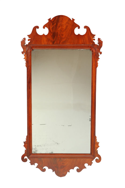 Appraisal: CHIPPENDALE MIRROR Philadelphia Pennsylvania nd half- th century mahogany veneer