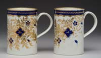 Appraisal: PAIR OF WORCESTER PORCELAIN CYLINDRICAL MUGS Circa The mugs having