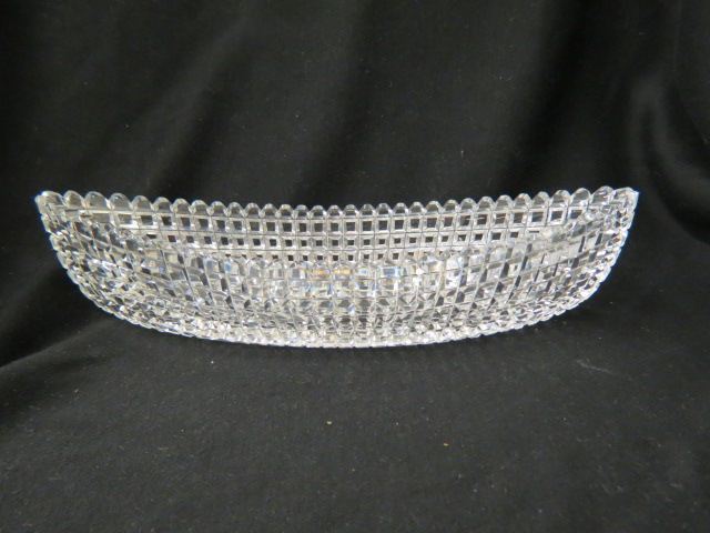 Appraisal: Cut Glass Celery Dish canoe shaped fancy cut block decor