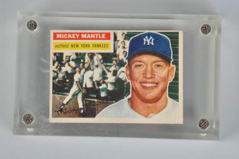 Appraisal: Topps Mickey Mantle Baseball Card No Nice horizontal portrait Signature