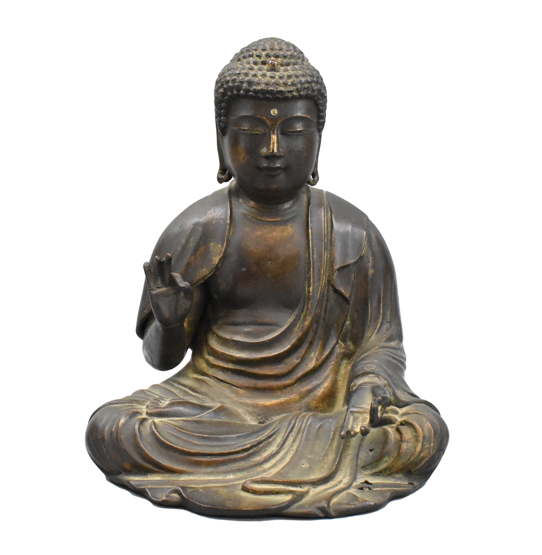 Appraisal: A Japanese bronze Buddha dated to Edo Period sitting cross