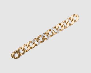 Appraisal: TIFFANY CO K Yellow Gold and Diamond Bracelet TIFFANY CO