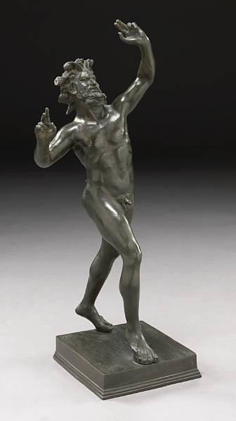 Appraisal: An Italian bronze model of the dancing faun of Pompeii