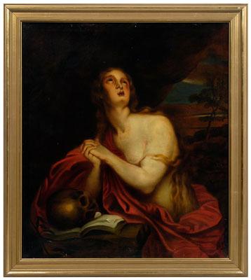 Appraisal: Italian School painting The Penitent Magdalene signed on label verso