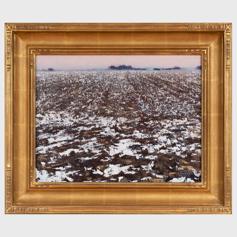 Appraisal: Gary Ernest Smith b Snow on Field Oil on canvas