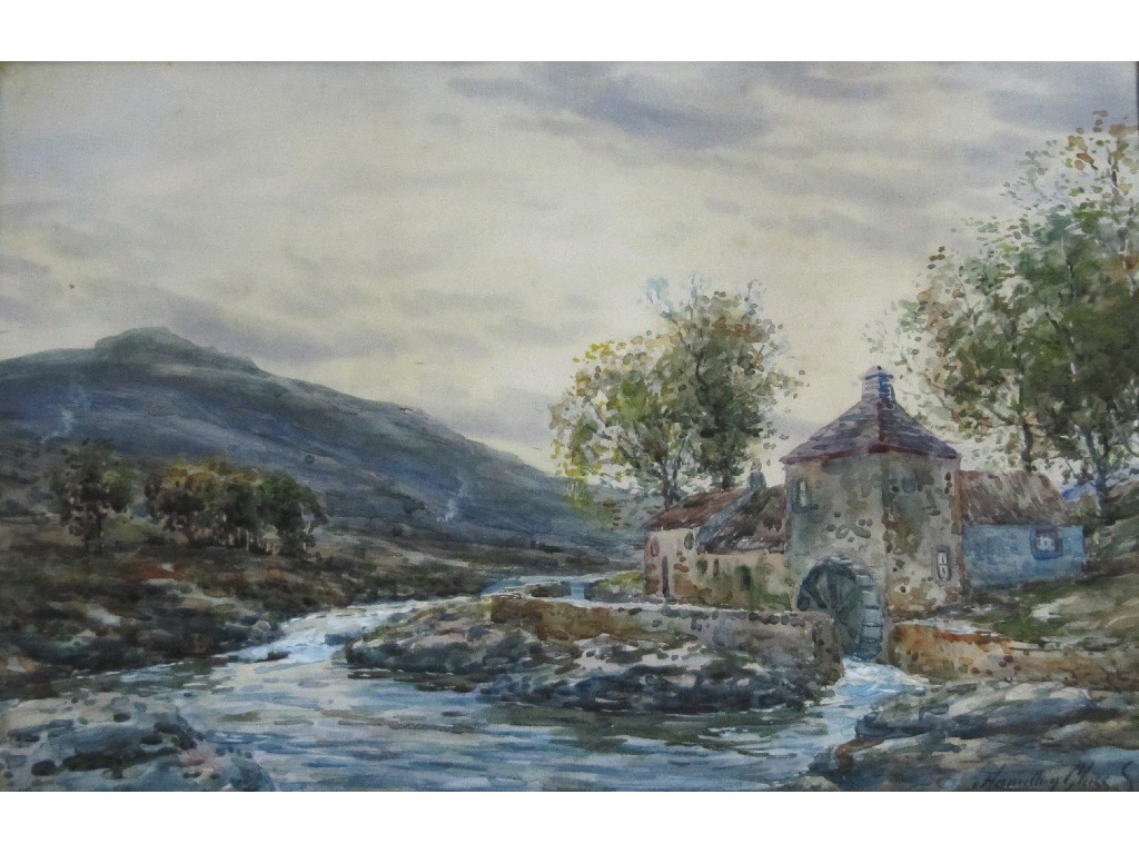 Appraisal: J HAMILTON GLASS Watercolour 'Old Mill on the Garry' signed