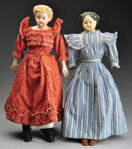 Appraisal: Lot of Greiner Papier-M ch Lady Dolls Description Black haired