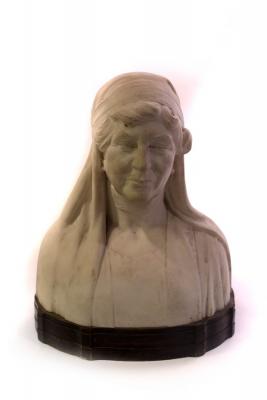 Appraisal: Cecil Thomas - a marble bust of Mrs Stanley Cooper