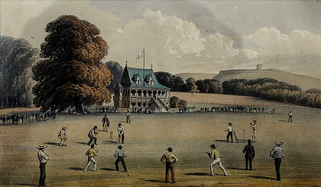 Appraisal: A MID TH CENTURY HAND COLOURED LITHOGRAPH of Torquay Cricket