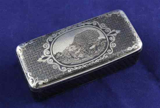 Appraisal: A mid th century Austro-Hungarian silver and niello snuff box