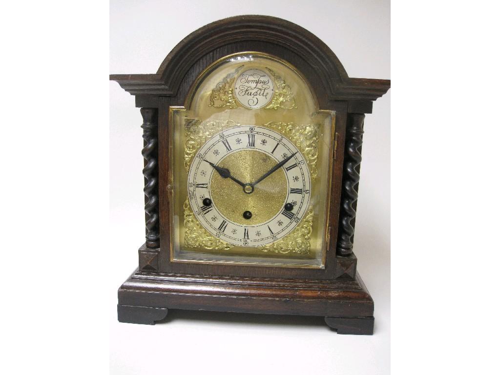 Appraisal: A th Century Bracket Clock with arched brass dial having