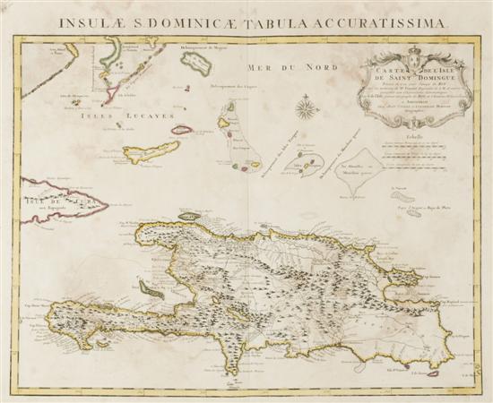 Appraisal: Carribean engraved maps on sheets are double-page Largest x in