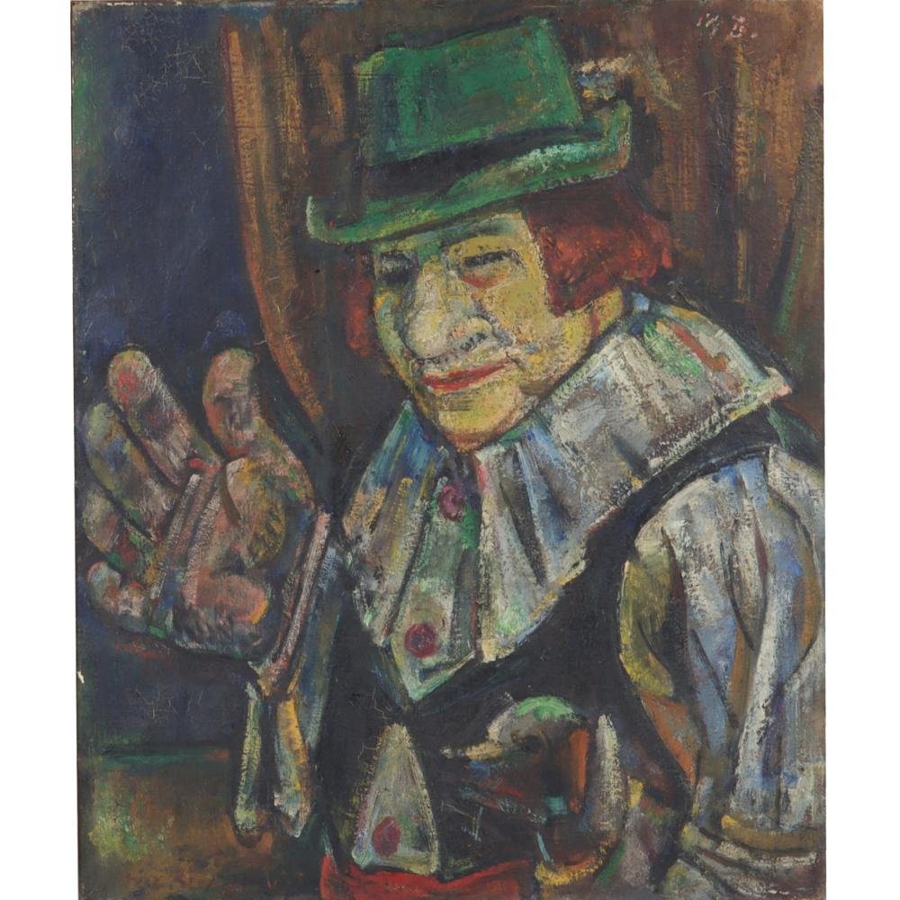 Appraisal: Benjamin D Kopman Russian American - Clown Oil on canvas