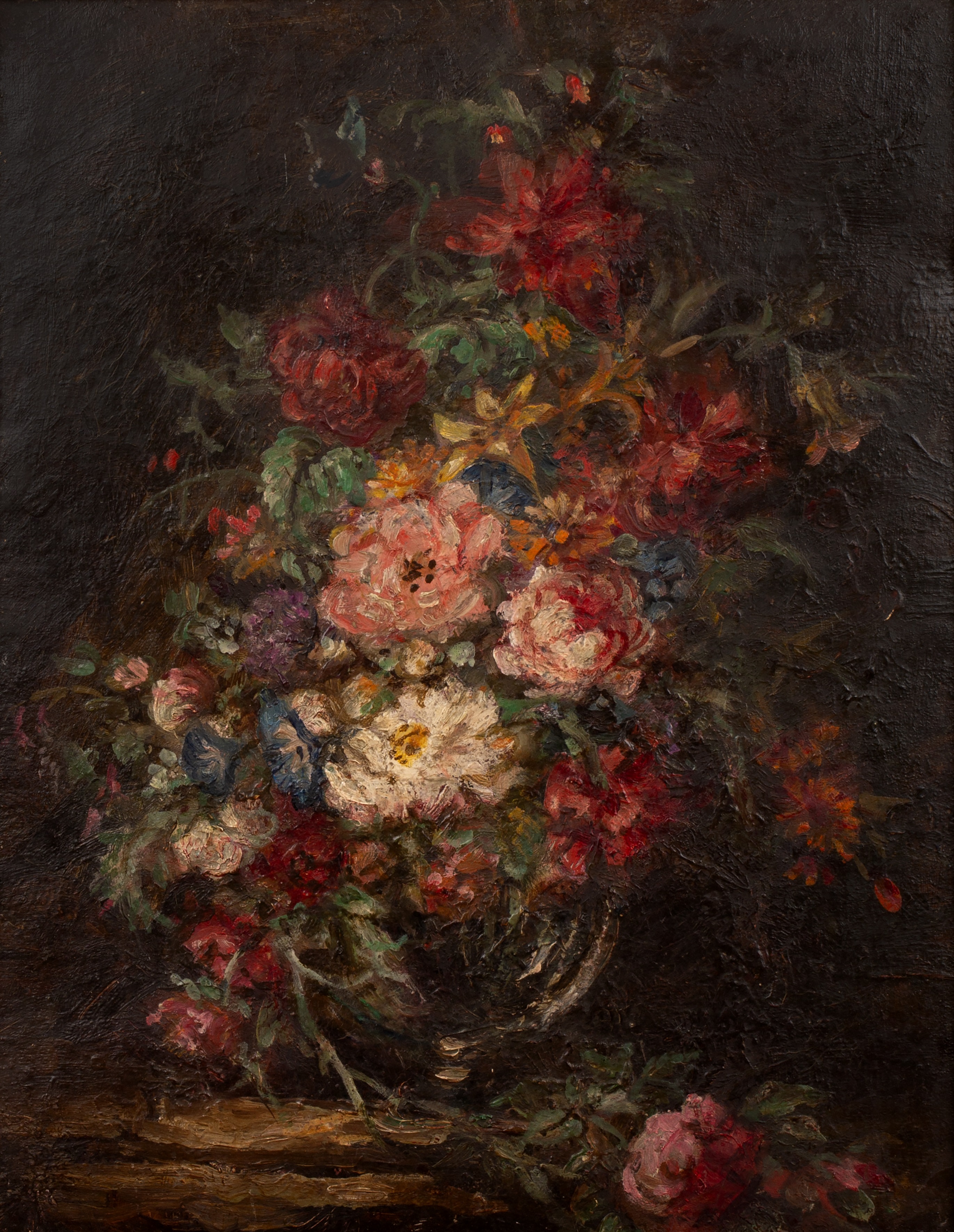 Appraisal: th Century Continental School 'Untitled still life of flowers' on