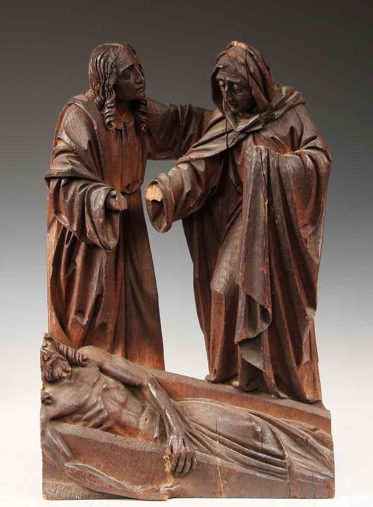 Appraisal: GERMAN ECCLESIASTICAL SCULPTURE - th c German Pieta in oak