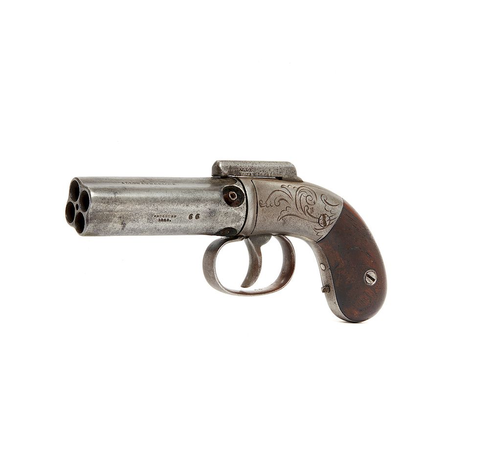 Appraisal: Allen and Wheelock Pepperbox Revolver Allen and Wheelock Pepperbox revolver