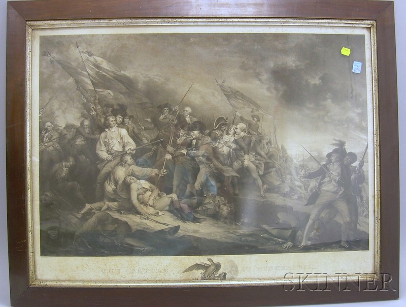 Appraisal: Two Framed th Century Engravings Depicting Revolutionary War Battles Trumbell