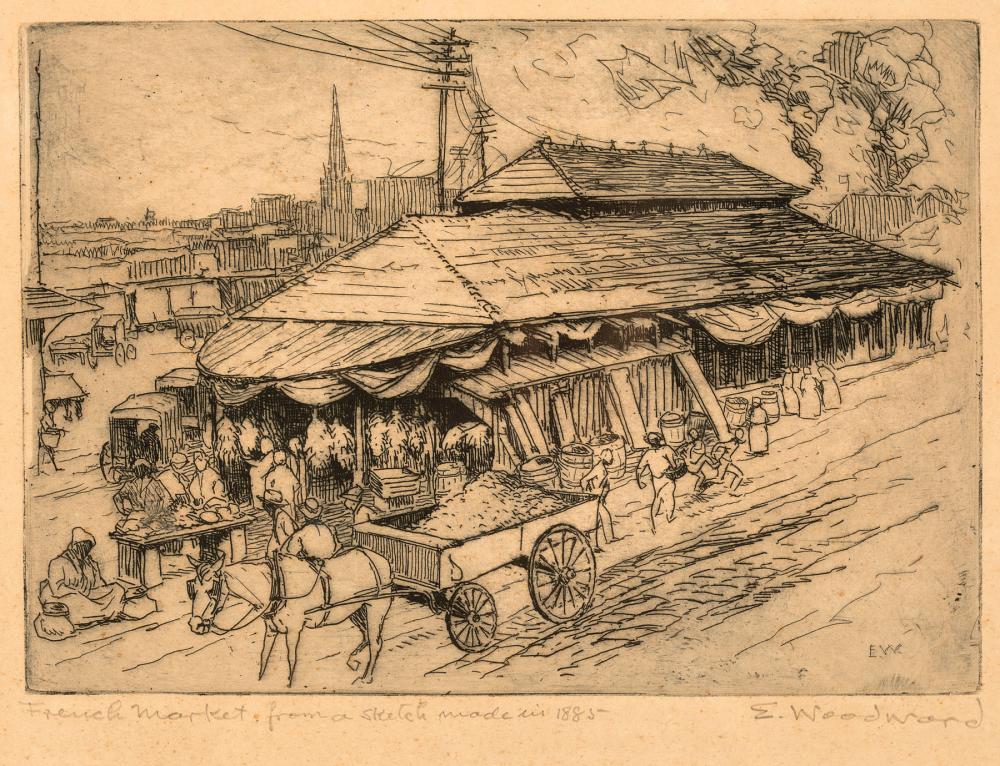 Appraisal: Ellsworth Woodward American Louisiana - French Market from a Sketch