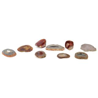 Appraisal: Grouping of Nine Brazilian Agate Geodes Grouping of Nine Brazilian