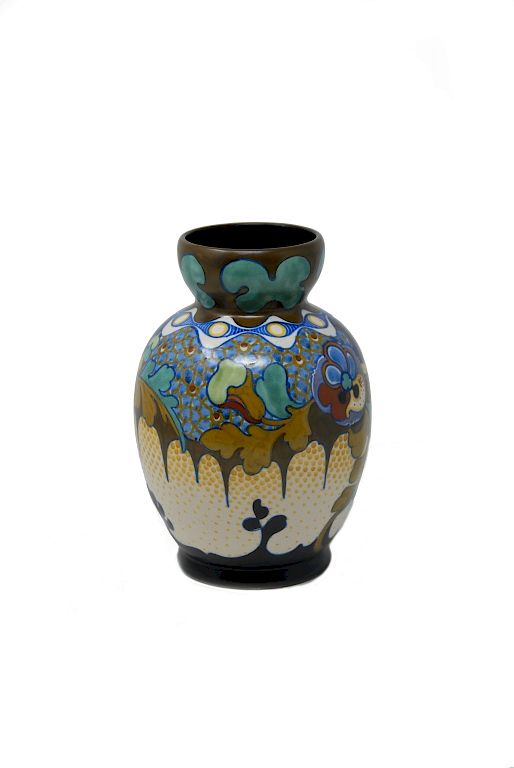 Appraisal: Corona Gouda Vase Gouda Vase In Corona Design With Pzh