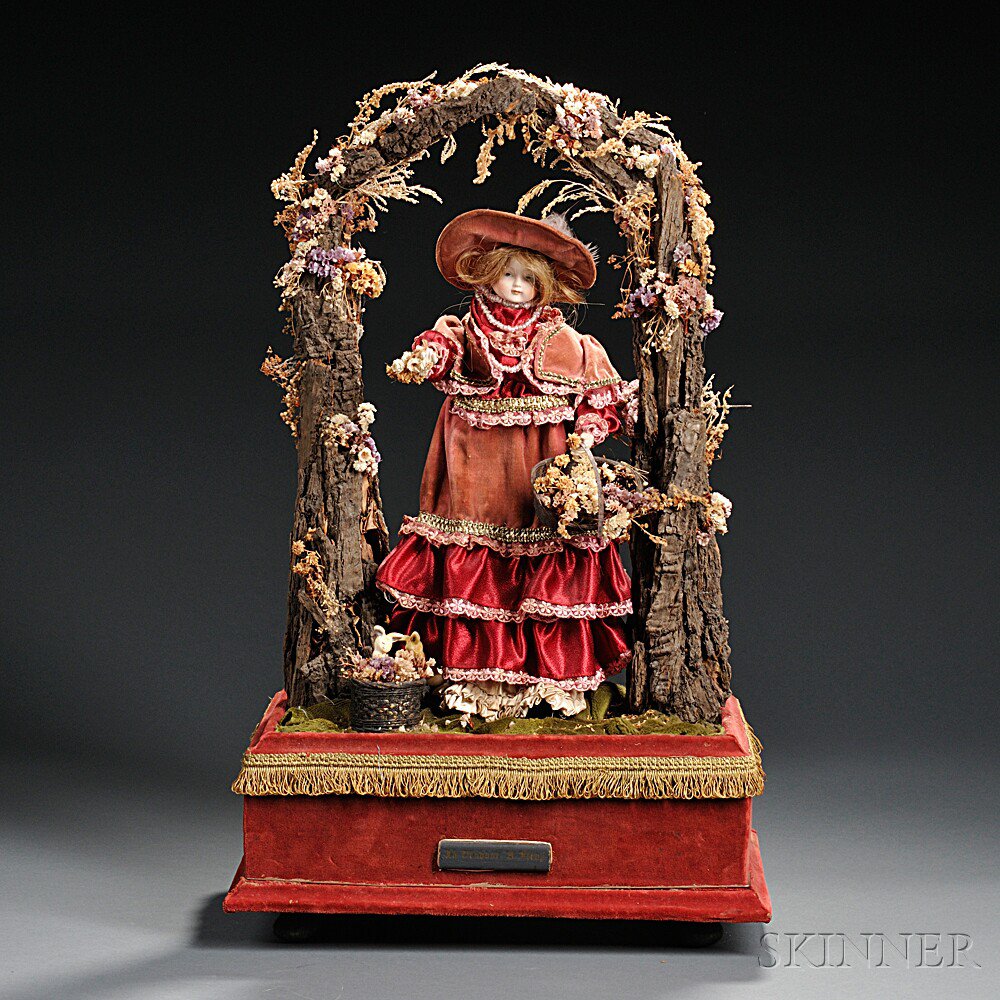 Appraisal: Musical Automaton of a Female Flower Vendor R Aldridge in