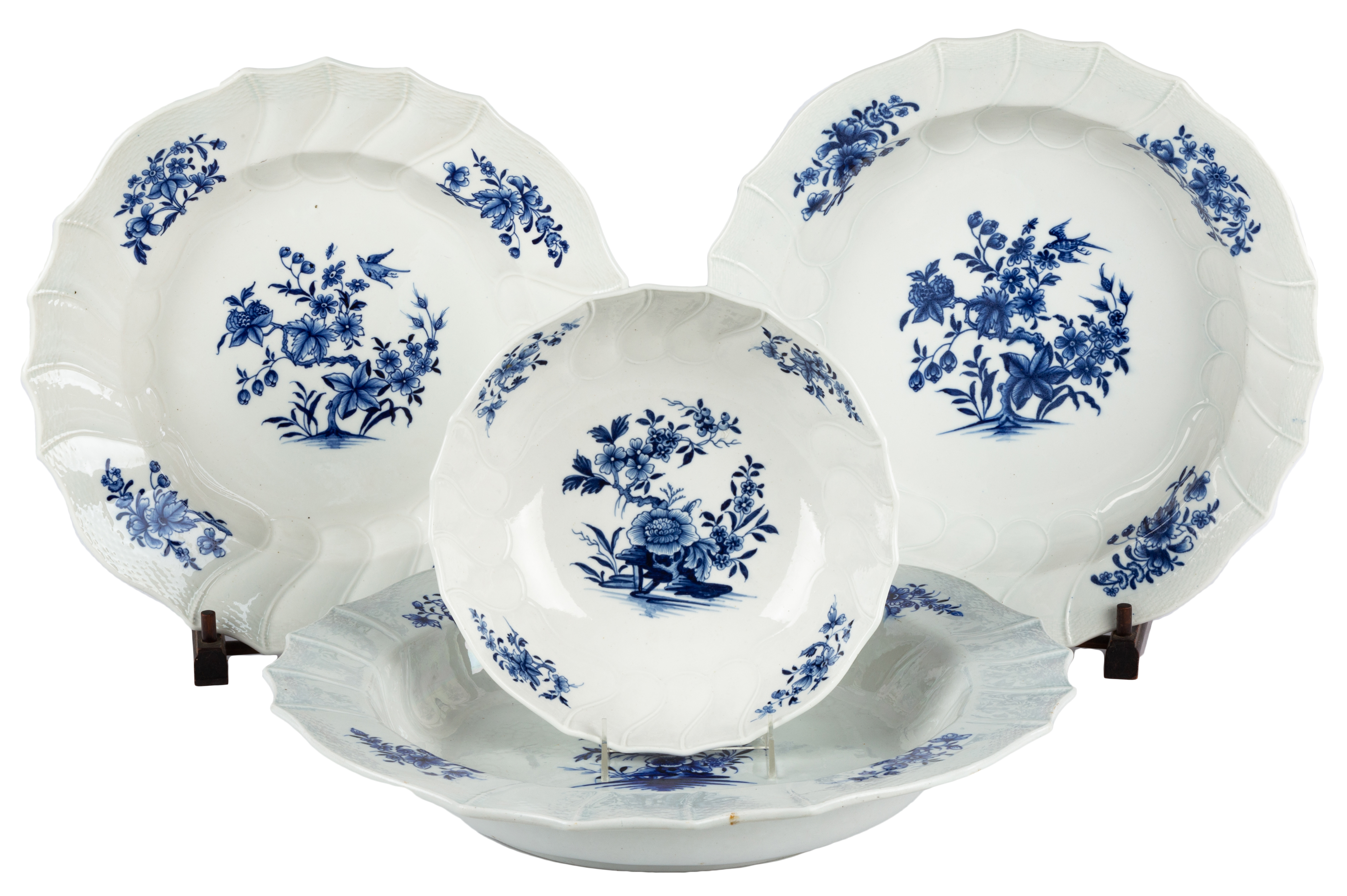 Appraisal: TOURNAI BLUE AND WHITE PIECES th century deep dishes bowl