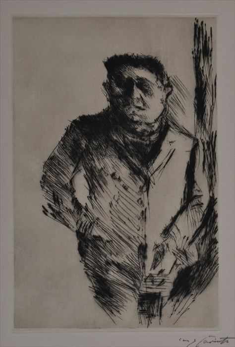 Appraisal: LOVIS CORINTH - TWO MALE PORTRAITS Etchings x in and