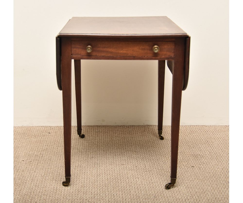 Appraisal: Georgian Mahogany Pembroke Table Georgian mahogany Pembroke table circa with