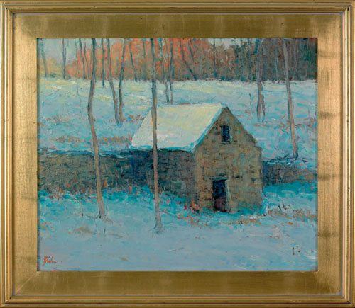 Appraisal: David Hahn American th c oil on canvas landscape titled