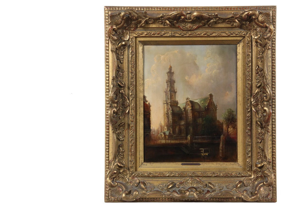 Appraisal: HENDRIK HUNSCH Netherlands - - Westertoren te Amsterdam oil on