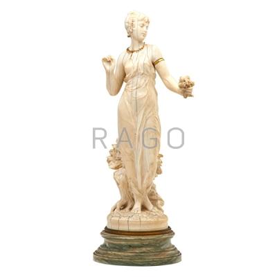 Appraisal: CONTINENTAL IVORY FIGURE Condition Report