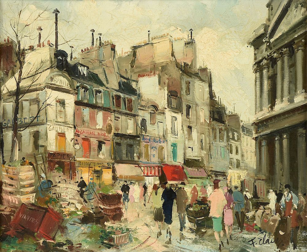 Appraisal: FERNAND CLAVER French -c A PAINTING Les Halles Paris FERNAND