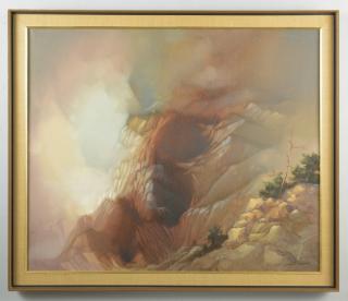 Appraisal: Charles Rhinehart Oil on Canvas Landscape M Charles Rhinehart Missouri