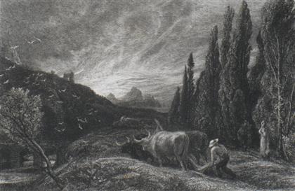 Appraisal: SAMUEL PALMER british - THE EARLY PLOUGHMAN Etching x in