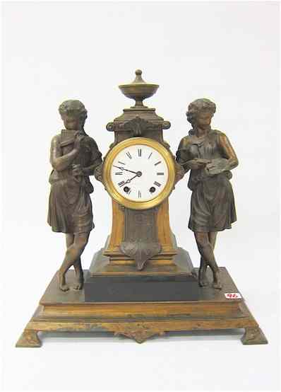 Appraisal: SETH THOMAS DOUBLE STATUE CLOCK Artist Musician No Seth Thomas