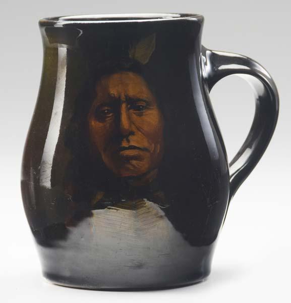 Appraisal: ROOKWOOD Standard Glaze mug painted by Frederick Sturgis Laurence with