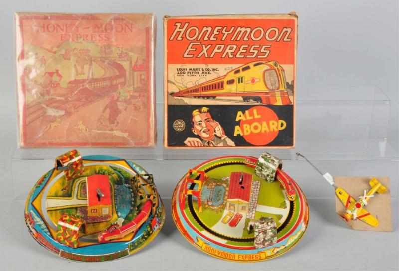 Appraisal: Lot of Tin Litho Marx Honeymoon Express Toys American Early